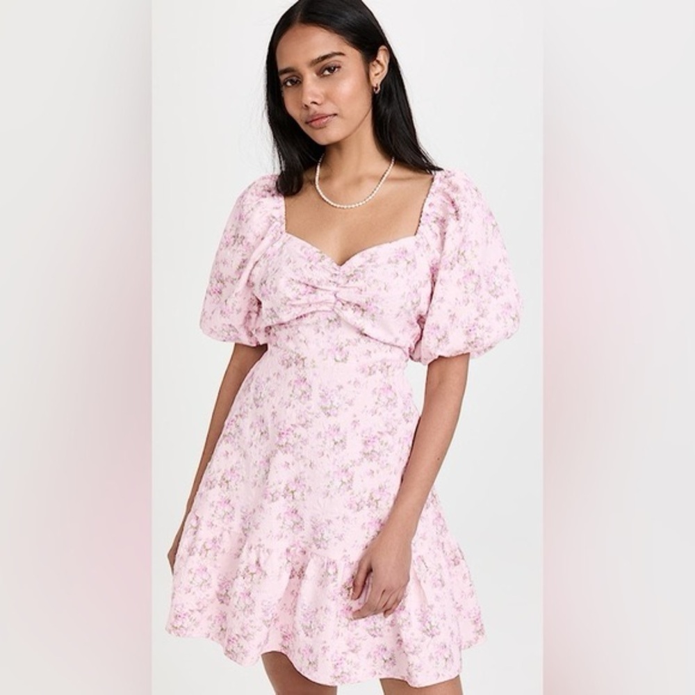 English Factory Pink Puff Sleeve Dress